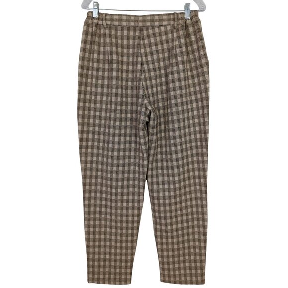 Willow & Root Women's Plaid Check Trouser Pant Size L Brown Black Tan career - Picture 15 of 15